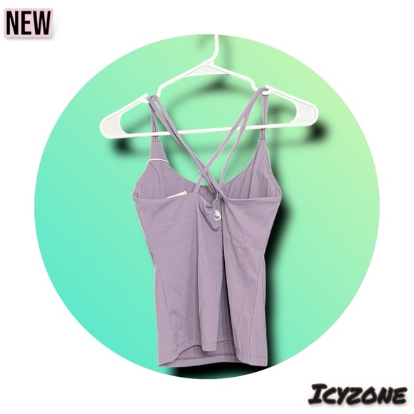 New icyzone Workout Tank Tops for Women Athletic Yoga Tops Open Back lilac - Picture 5 of 6
